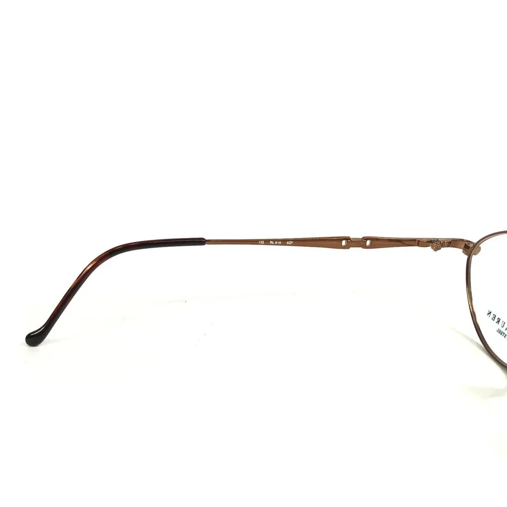 Vintage Ralph Lauren Eyeglasses Frames RL619 8ZF Shiny Brown Oval 48-18-135